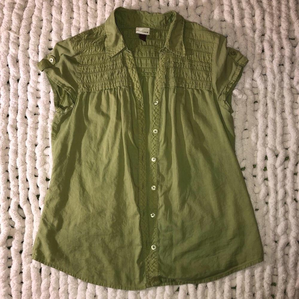 Green button up